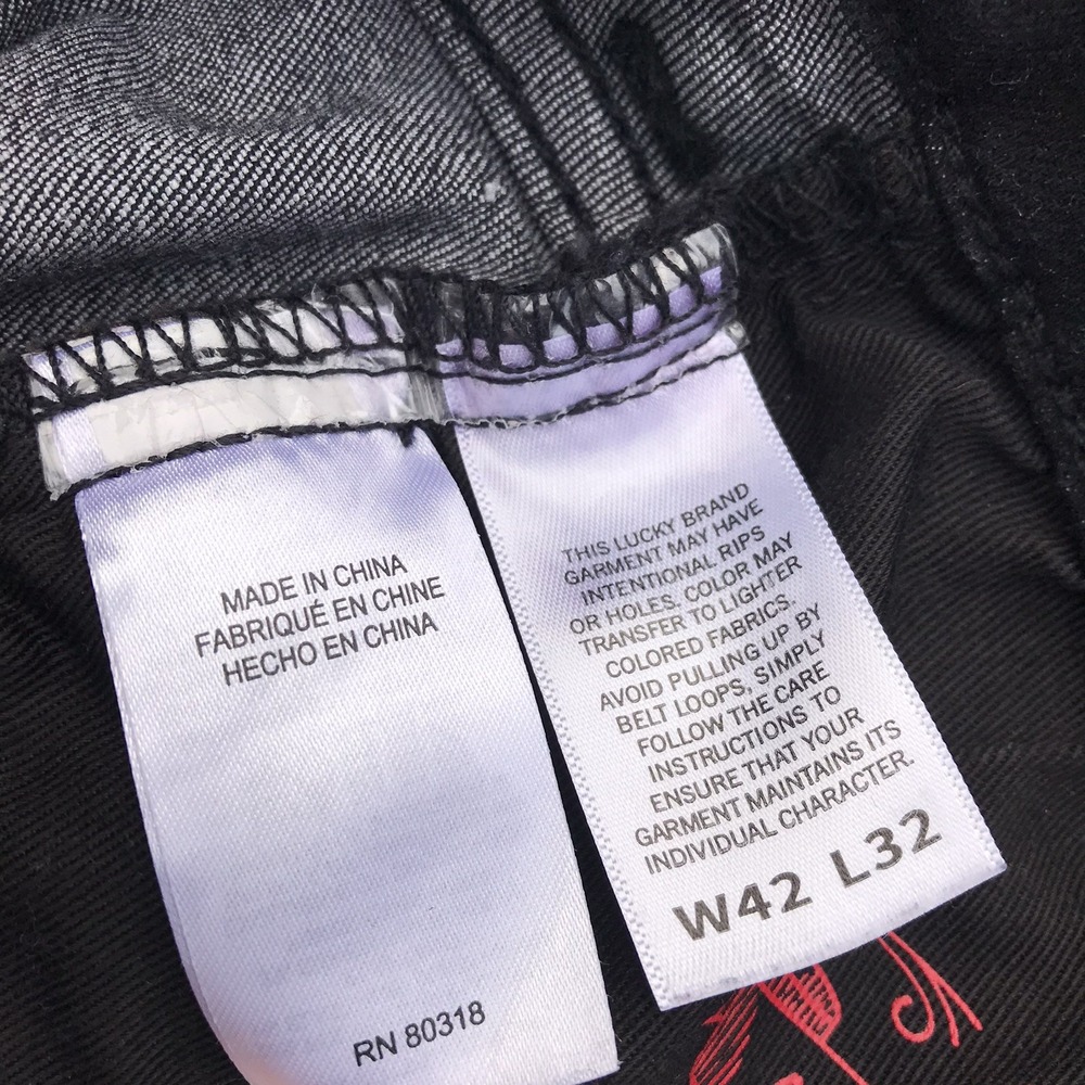 Lucky‎ Brand Athletic Fit Jeans Mens 42x32 Stretch Denim Big Dark Wash Straight - Picture 16 of 16